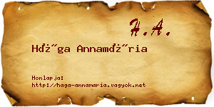 Hága Annamária névjegykártya